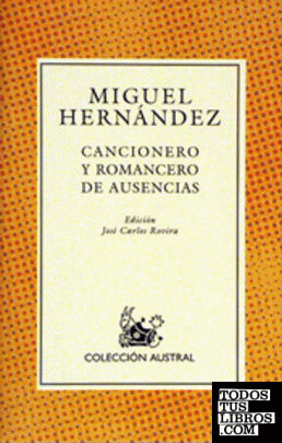Portada de Cancionero y romancero de ausencias